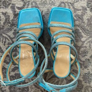 Mach & Mach rhinestone sandals. 35 1/2 size (5.5) Made in Italy